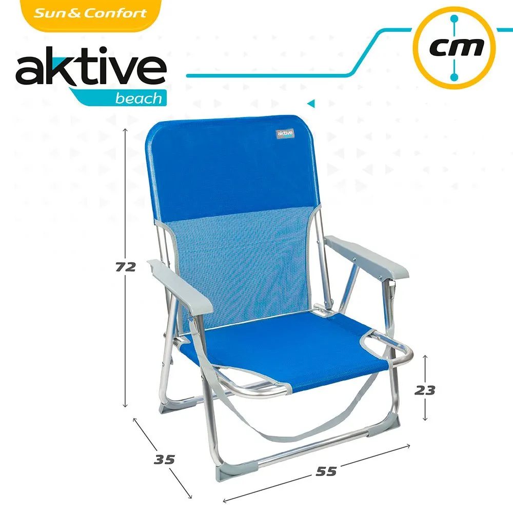 Aktive Aluminium Fester Klappstuhl Mit Griff 55x34x71 Cm, Blue, One Size Aktive Aluminium Fester Klappstuhl Mit Griff 55x34x71 Cm, Blue, One Size