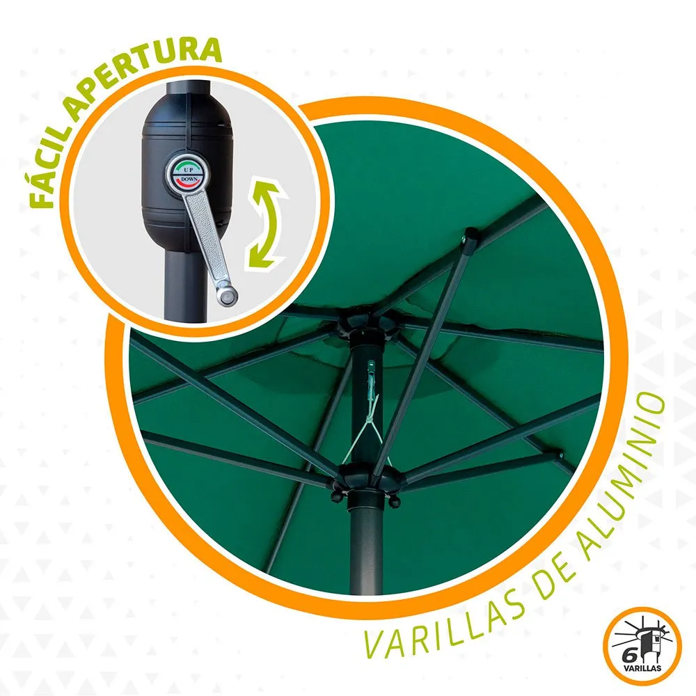 Aktive Aluminium Höhe Des Stocks Des Sechseckigen Sonnenschirms 300 Cm 48 Mm 245 Cm, Green, One Size Aktive Aluminium Höhe Des Stocks Des Sechseckigen Sonnenschirms 300 Cm 48 Mm 245 Cm, Green, One Size