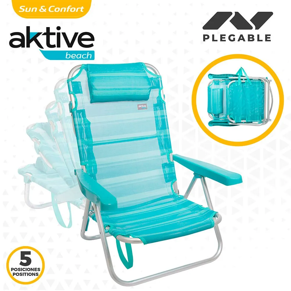 Aktive Aluminium Mehrfach Verstellbarer Klappstuhl 62x48x83 Cm unisex