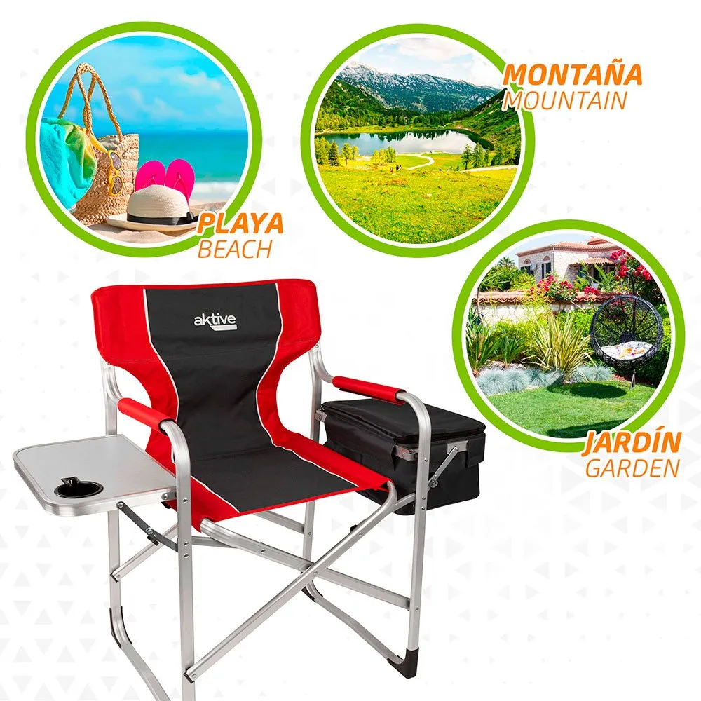 Aktive Aluminium Mit Tablett Und Isoliertascheregiestuhl unisex, Black / red, One Size