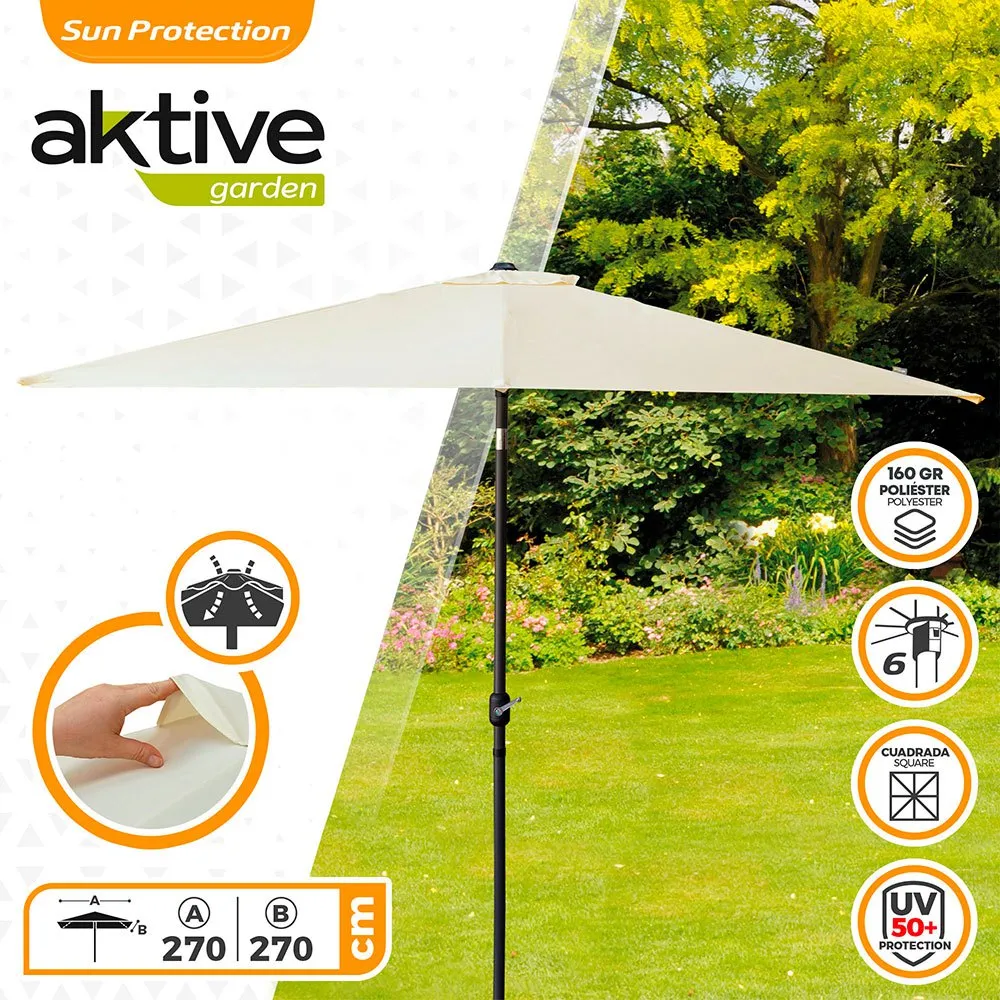 Aktive Aluminium Quadratischer Sonnenschirm Mit Uv-schutz Für Hohen Mast 270x270 Cm 38 Mm 260 Cm, Beige, One Size Aktive Aluminium Quadratischer Sonnenschirm Mit Uv-schutz Für Hohen Mast 270x270 Cm 38 Mm 260 Cm, Beige, One Size