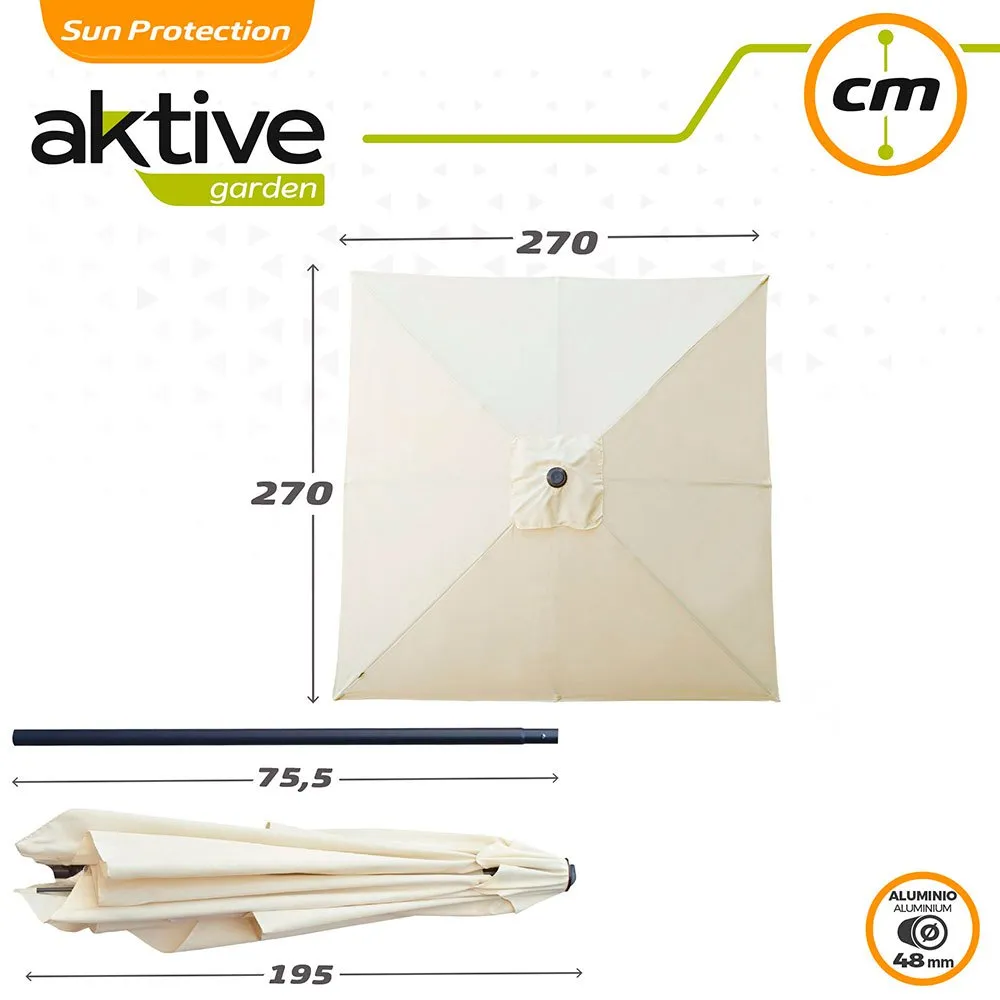 Aktive Aluminium Quadratischer Sonnenschirmmast Mit Uv-schutz 270x270 Cm 48 Mm 260 Cm, Beige, One Size Aktive Aluminium Quadratischer Sonnenschirmmast Mit Uv-schutz 270x270 Cm 48 Mm 260 Cm, Beige, One Size
