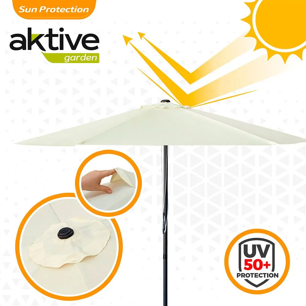 Aktive Aluminium Sechseckiger Sonnenschirm Mit Uv-schutz Und Doppelrollensystem 270 Cm 38 Mm 240 Cm, Beige, One Size Aktive Aluminium Sechseckiger Sonnenschirm Mit Uv-schutz Und Doppelrollensystem 270 Cm 38 Mm 240 Cm, Beige, One Size
