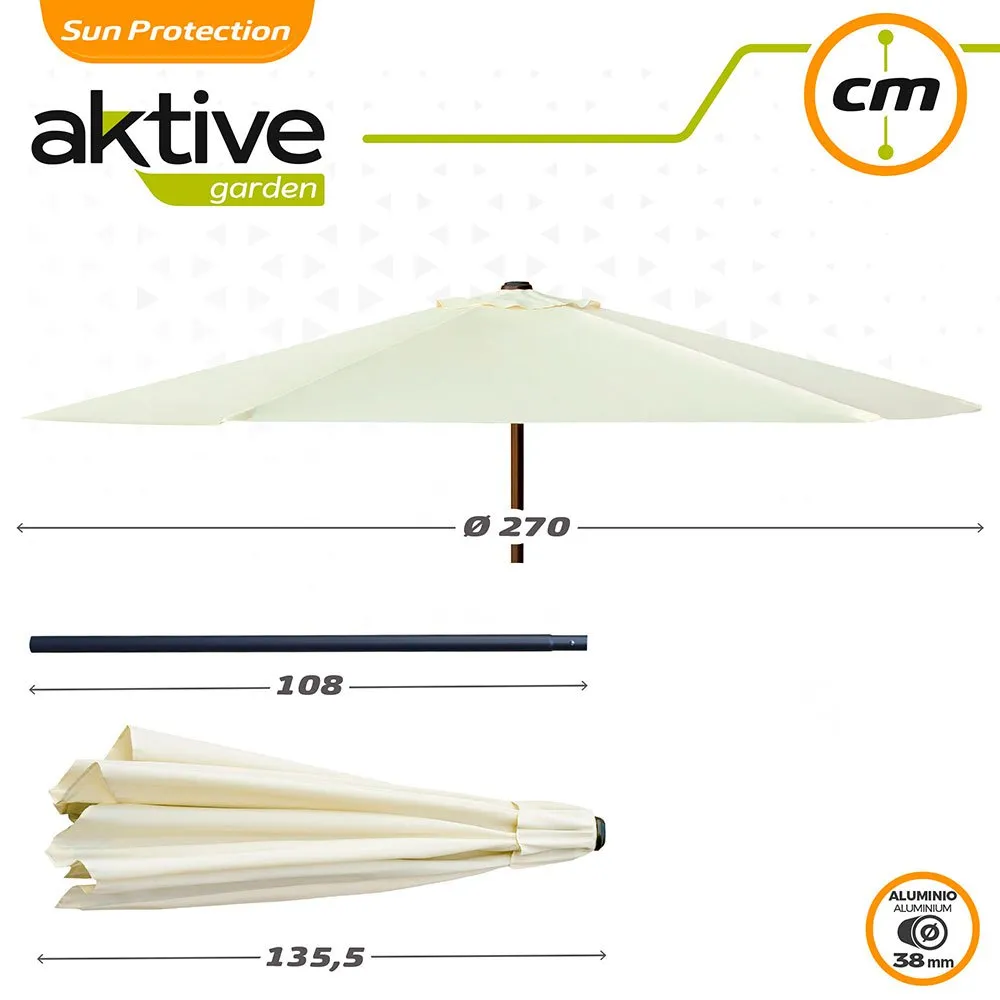 Aktive Aluminium Sechseckiger Sonnenschirm Mit Uv-schutz Und Doppelrollensystem 270 Cm 38 Mm 240 Cm, Beige, One Size Aktive Aluminium Sechseckiger Sonnenschirm Mit Uv-schutz Und Doppelrollensystem 270 Cm 38 Mm 240 Cm, Beige, One Size