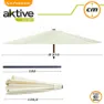Aktive Aluminium Sechseckiger Sonnenschirm Mit Uv-schutz Und Doppelrollensystem 270 Cm 38 Mm 240 Cm, Beige, One Size