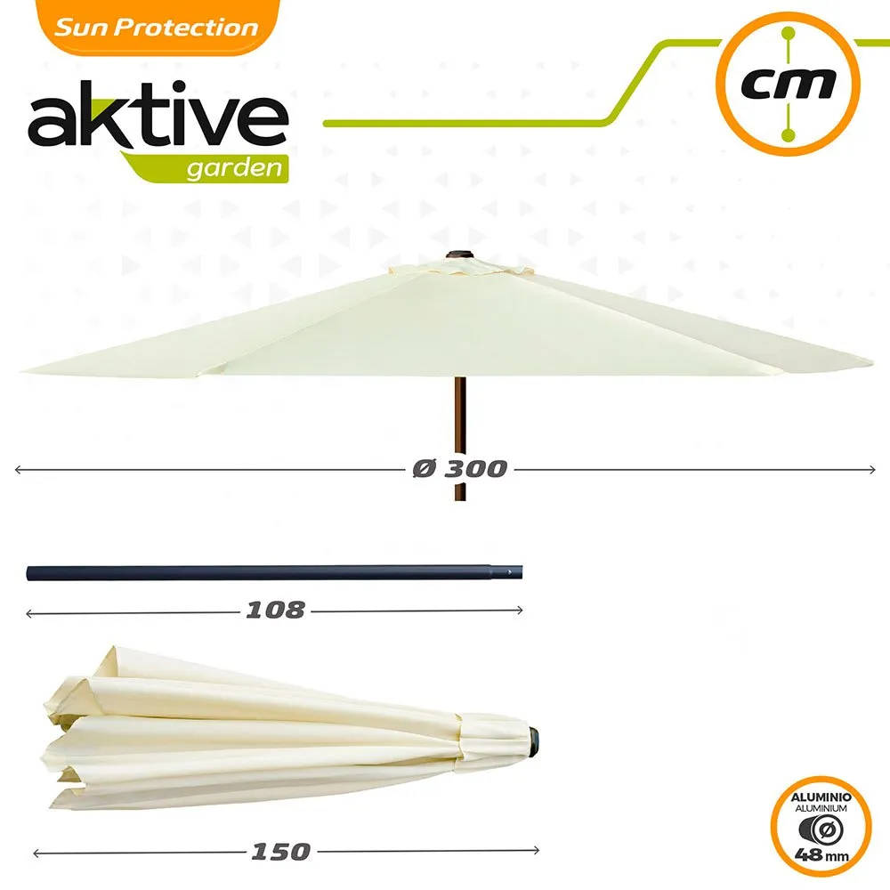 Aktive Aluminium Sechseckiger Sonnenschirm Mit Uv-schutz Und Doppelrollensystem 300 Cm 48 Mm 250 Cm, Beige, One Size Aktive Aluminium Sechseckiger Sonnenschirm Mit Uv-schutz Und Doppelrollensystem 300 Cm 48 Mm 250 Cm, Beige, One Size