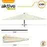Aktive Aluminium Sechseckiger Sonnenschirm Mit Uv-schutz Und Doppelrollensystem 300 Cm 48 Mm 250 Cm, Beige, One Size