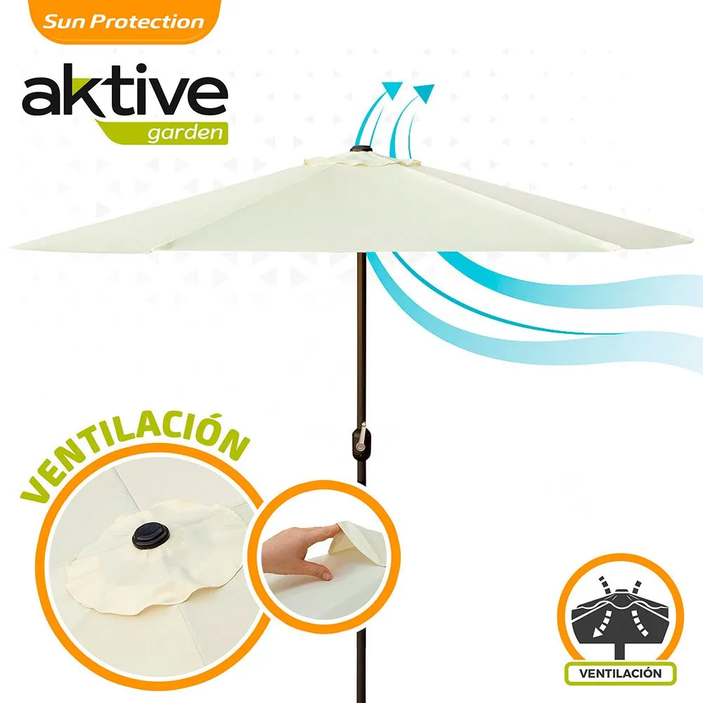Aktive Aluminium Sechseckiger Sonnenschirm Mit Uv-schutz Und Stange 270 Cm 38 Mm 240 Cm unisex, Beige, One Size Aktive Aluminium Sechseckiger Sonnenschirm Mit Uv-schutz Und Stange 270 Cm 38 Mm 240 Cm unisex, Beige, One Size
