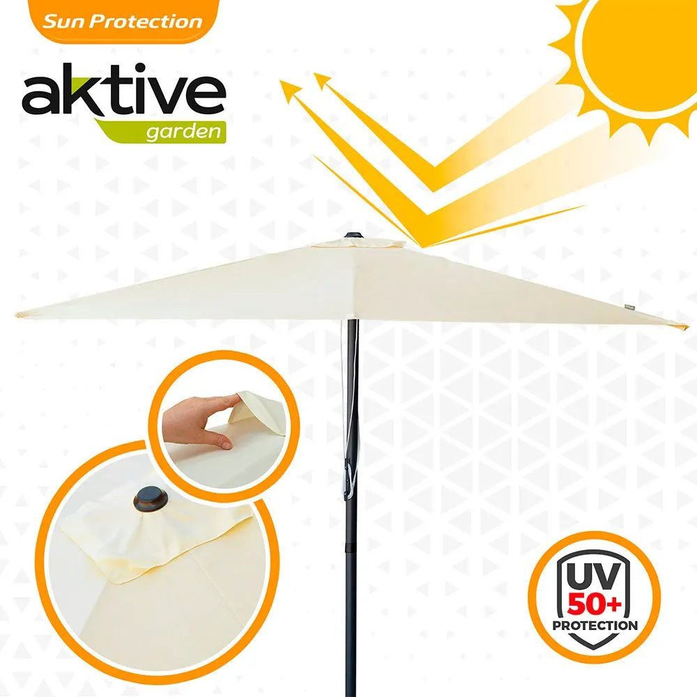 Aktive Aluminium Vierkantmast Höhe Uv-schutz Sonnenschirm Doppel-flaschenzugsystem 300x300 Cm 48 Mm 270 Cm, Beige, One Size Aktive Aluminium Vierkantmast Höhe Uv-schutz Sonnenschirm Doppel-flaschenzugsystem 300x300 Cm 48 Mm 270 Cm, Beige, One Size