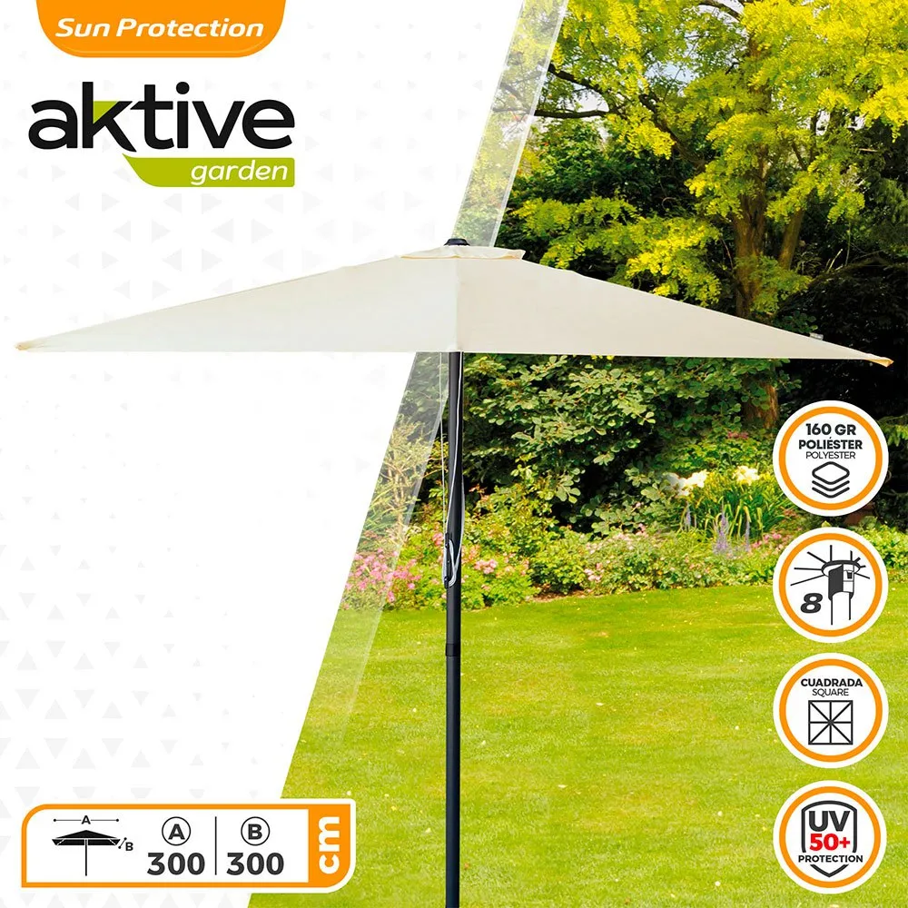 Aktive Aluminium Vierkantmast Höhe Uv-schutz Sonnenschirm Doppel-flaschenzugsystem 300x300 Cm 48 Mm 270 Cm, Beige, One Size Aktive Aluminium Vierkantmast Höhe Uv-schutz Sonnenschirm Doppel-flaschenzugsystem 300x300 Cm 48 Mm 270 Cm, Beige, One Size