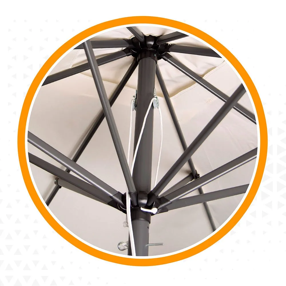 Aktive Aluminium Vierkantmast Höhe Uv-schutz Sonnenschirm Doppel-flaschenzugsystem 300x300 Cm 48 Mm 270 Cm, Beige, One Size Aktive Aluminium Vierkantmast Höhe Uv-schutz Sonnenschirm Doppel-flaschenzugsystem 300x300 Cm 48 Mm 270 Cm, Beige, One Size