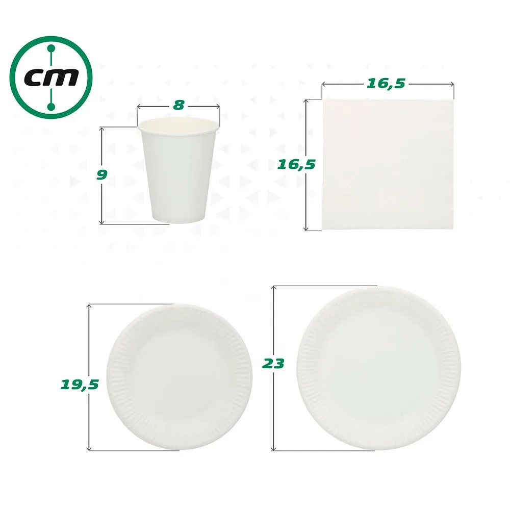 Aktive Biologisch Abbaubares Einweggeschirr 180 Stücke, White, One Size Aktive Biologisch Abbaubares Einweggeschirr 180 Stücke, White, One Size