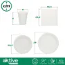 Aktive Biologisch Abbaubares Einweggeschirr 180 Stücke, White, One Size