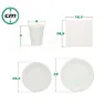 Aktive Biologisch Abbaubares Einweggeschirr 180 Stücke, White, One Size
