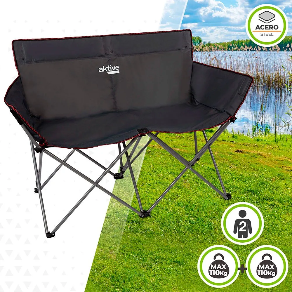 Aktive Camping 121x63x88 Cm Folding Stuhl, Black, One Size Aktive Camping 121x63x88 Cm Folding Stuhl, Black, One Size