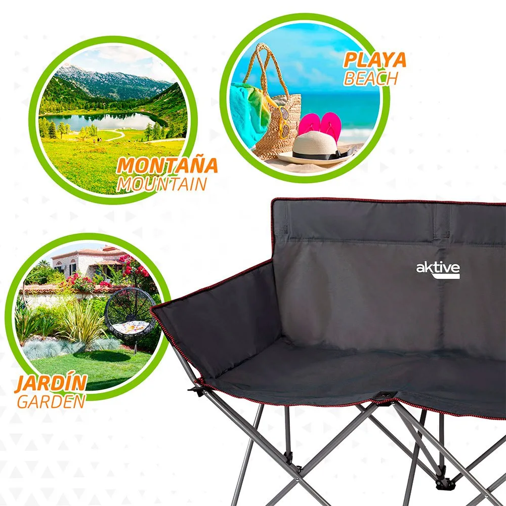 Aktive Camping 121x63x88 Cm Folding Stuhl, Black, One Size Aktive Camping 121x63x88 Cm Folding Stuhl, Black, One Size