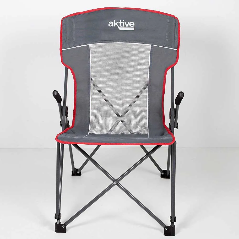Aktive Camping With Grid Stuhl, Grey, 59 x 69 x 97cm Aktive Camping With Grid Stuhl, Grey, 59 x 69 x 97cm