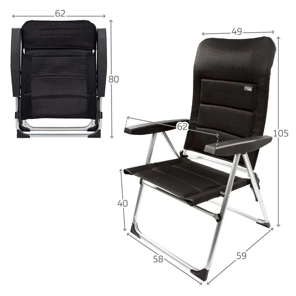 Aktive Deluxe Multipositions-klappstuhl Refurbished unisex, Black, 65 x 48 x 4cm Aktive Deluxe Multipositions-klappstuhl Refurbished unisex, Black, 65 x 48 x 4cm