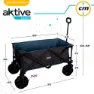 Aktive Faltbarer Bollerwagen Mit Rädern Für Sand 50kg, Navy / black, 91 x 56 x 49cm