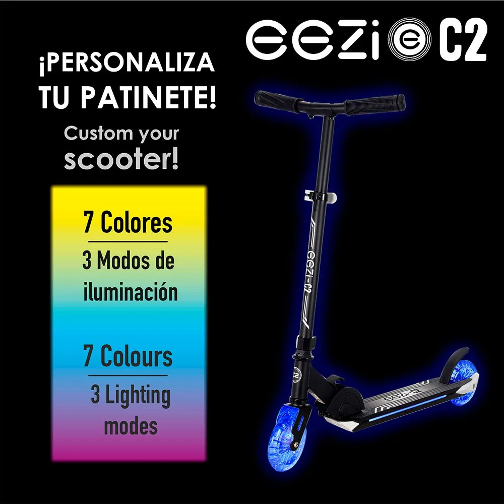 Aktive Faltbarer Roller Mit Lichtern, Black / blue, One Size