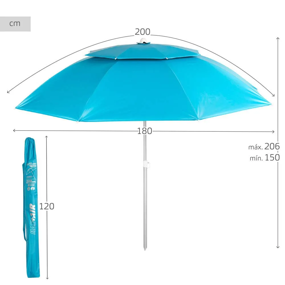 Aktive Faltbarer Sonnenschirm Mit Uv50 200 Cm, Blue, One Size Aktive Faltbarer Sonnenschirm Mit Uv50 200 Cm, Blue, One Size