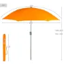 Aktive Faltbarer Sonnenschirm Mit Uv50 220 Cm, Orange, One Size