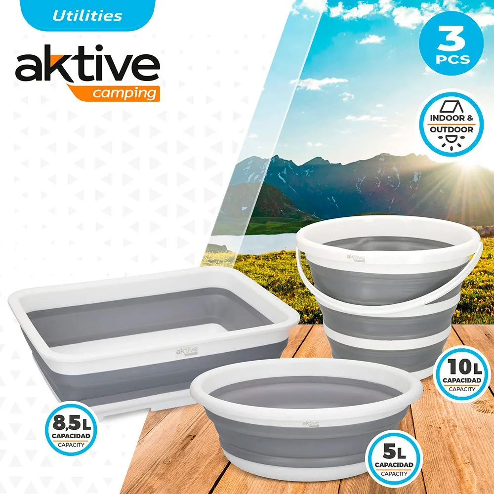 Aktive Faltbares Camping-set, Grey, One Size Aktive Faltbares Camping-set, Grey, One Size