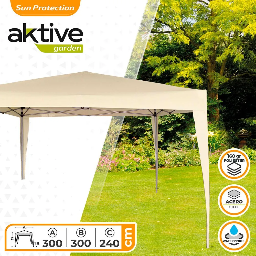 Aktive Faltpavillon 300x300x240 Cm, Beige, One Size Aktive Faltpavillon 300x300x240 Cm, Beige, One Size