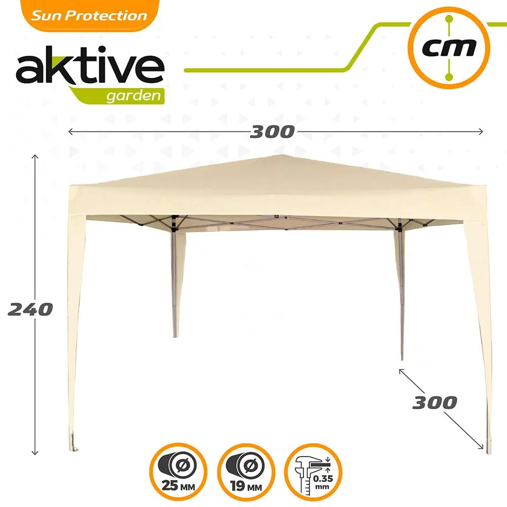 Aktive Faltpavillon 300x300x240 Cm, Beige, One Size Aktive Faltpavillon 300x300x240 Cm, Beige, One Size