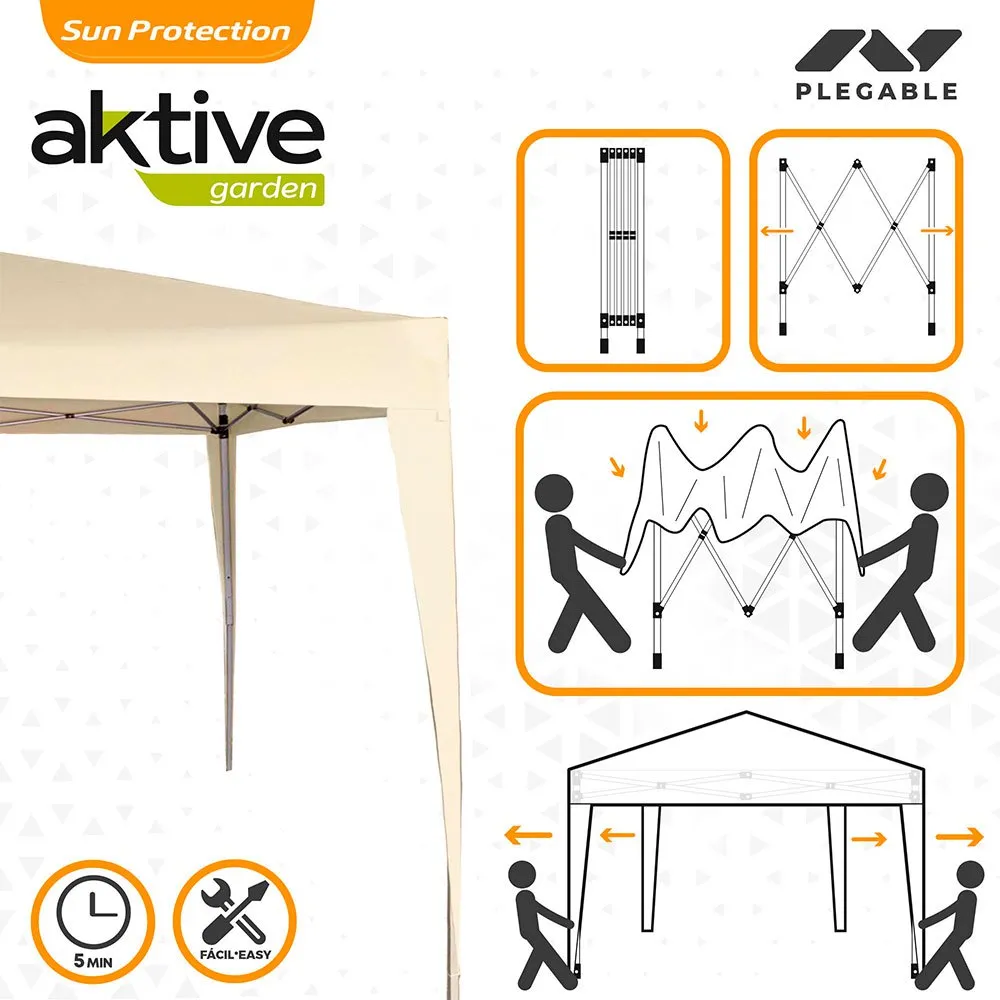 Aktive Faltpavillon 300x300x240 Cm, Beige, One Size Aktive Faltpavillon 300x300x240 Cm, Beige, One Size