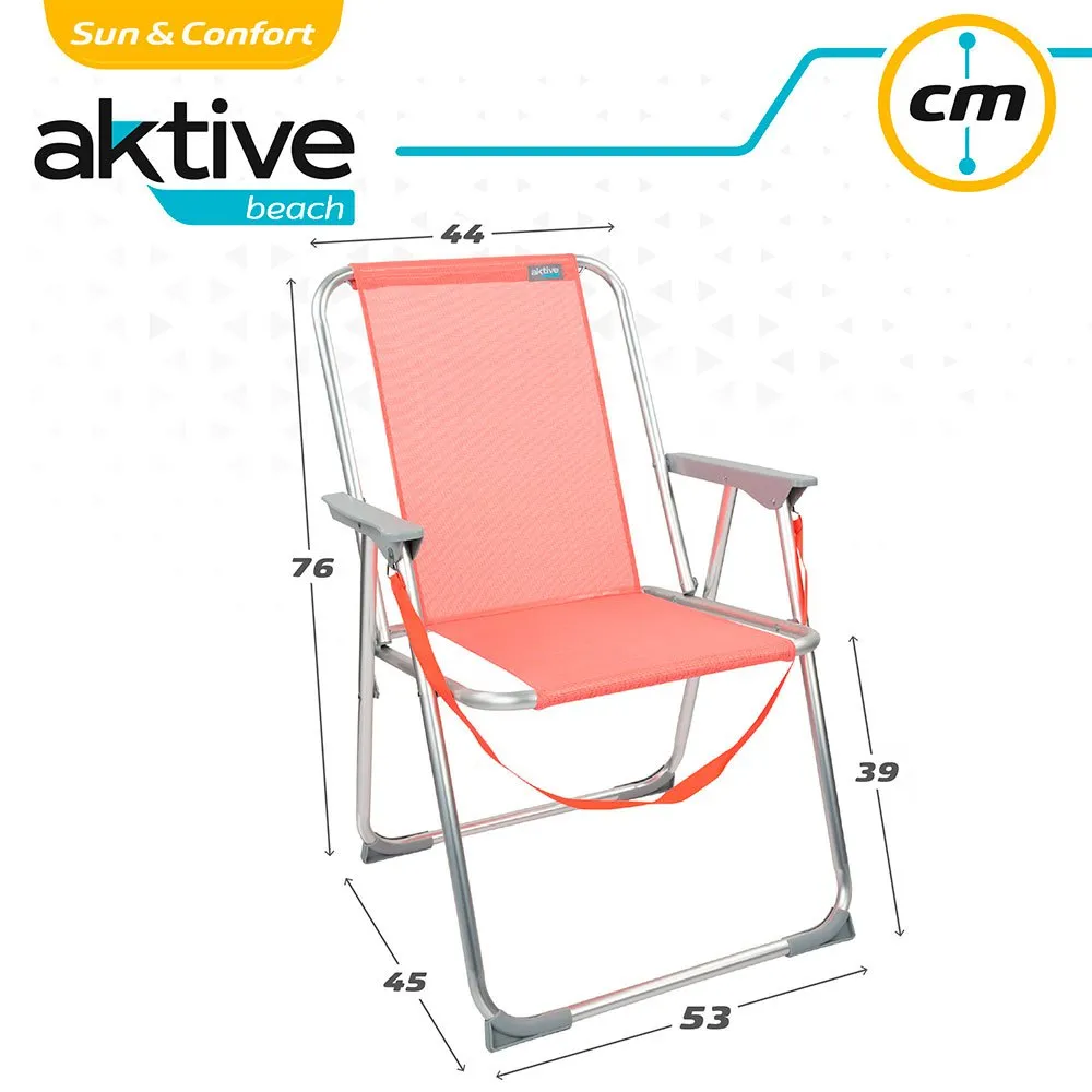 Aktive Fester Klappbarer Strandstuhl Aus Aluminium, Coral, One Size Aktive Fester Klappbarer Strandstuhl Aus Aluminium, Coral, One Size