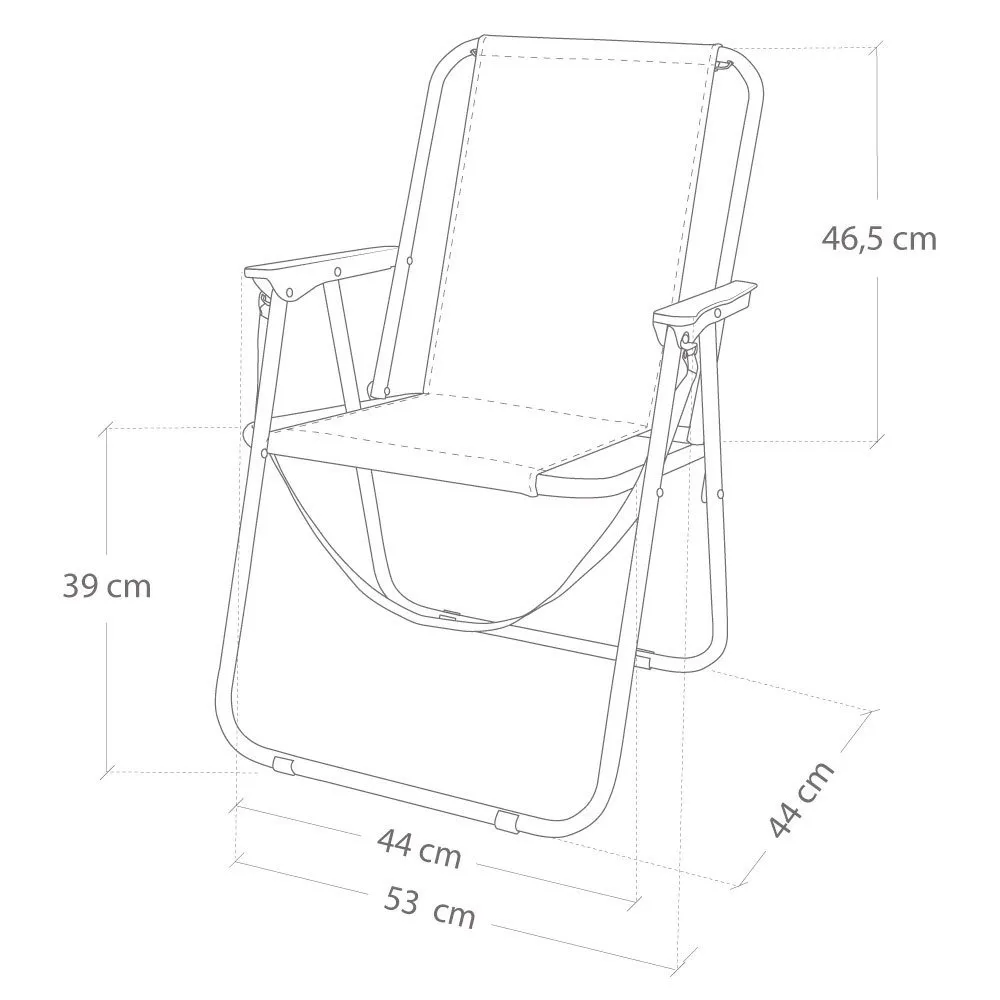 Aktive Fester Klappstuhl Aus Aluminium 53x44x76 Cm, Tom mediterranean, One Size Aktive Fester Klappstuhl Aus Aluminium 53x44x76 Cm, Tom mediterranean, One Size