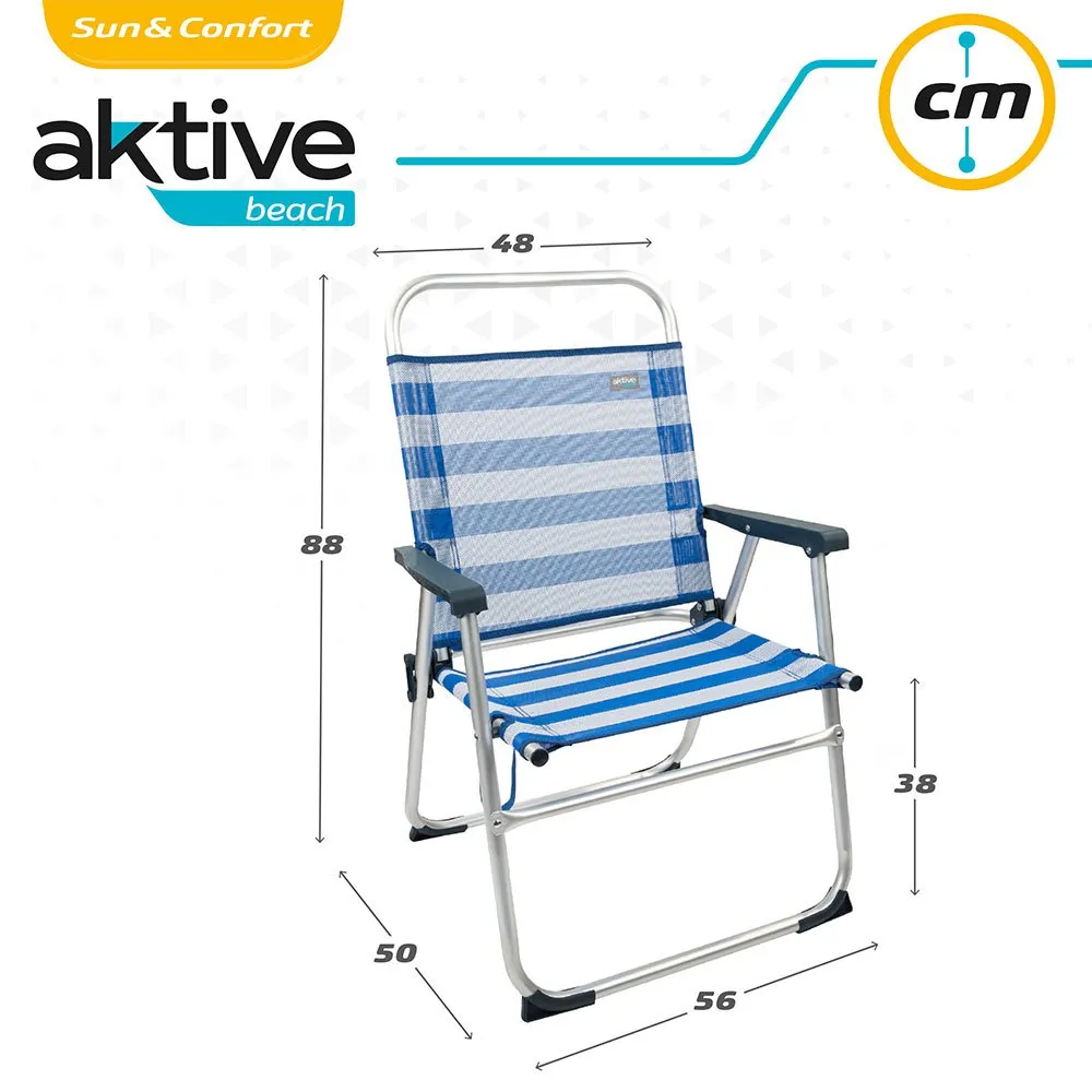 Aktive Fester Klappstuhl Aus Aluminium 56x50x88 Cm unisex, White / blue, One Size Aktive Fester Klappstuhl Aus Aluminium 56x50x88 Cm unisex, White / blue, One Size