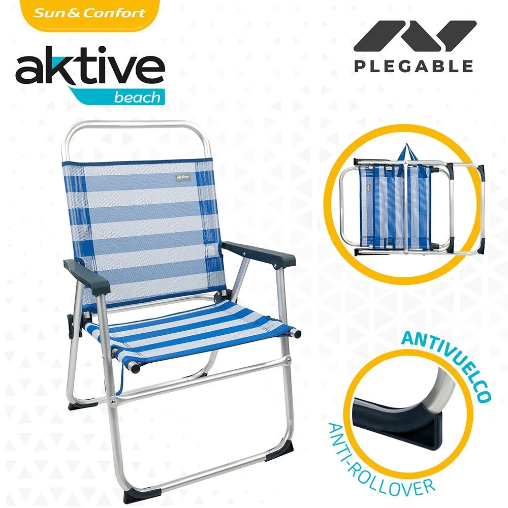 Aktive Fester Klappstuhl Aus Aluminium 56x50x88 Cm unisex, White / blue, One Size Aktive Fester Klappstuhl Aus Aluminium 56x50x88 Cm unisex, White / blue, One Size