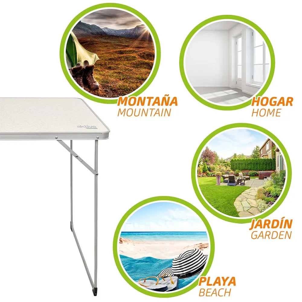 Aktive Folding Camping 80x60x70 Cm Tisch, White, One Size Aktive Folding Camping 80x60x70 Cm Tisch, White, One Size