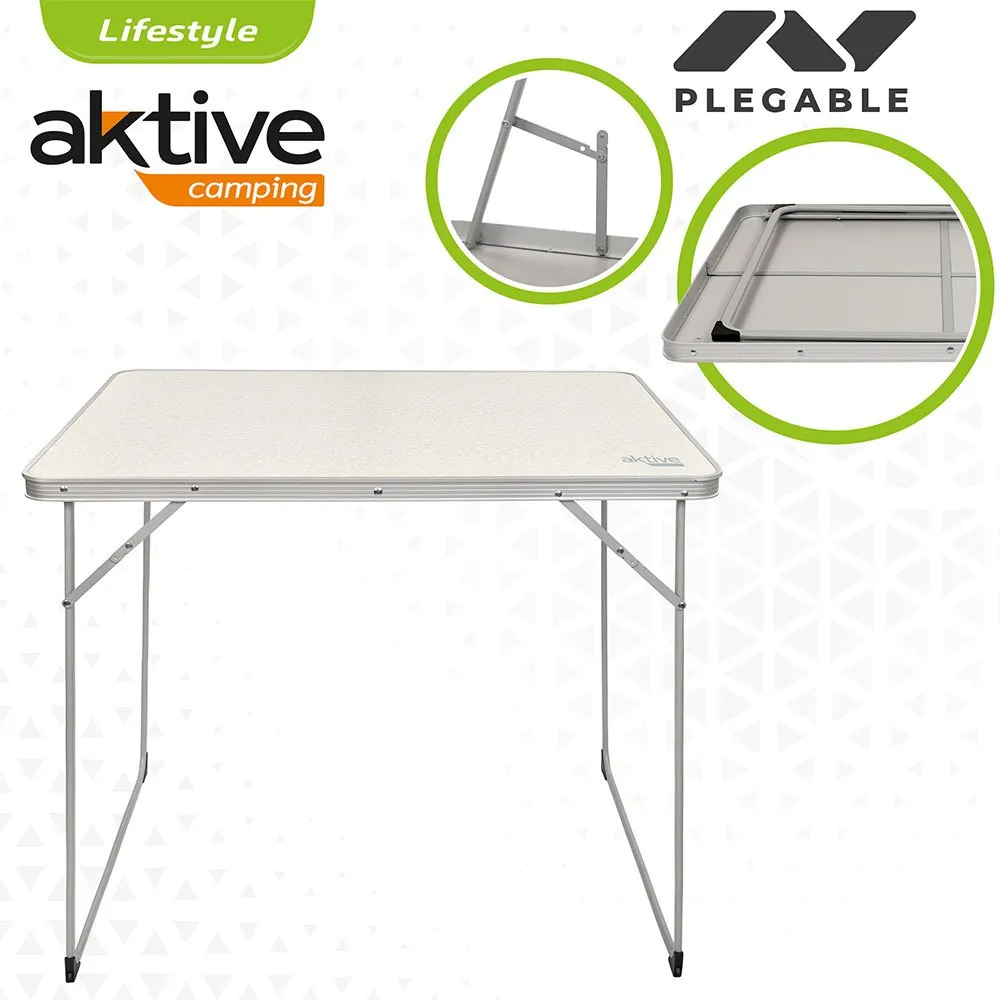 Aktive Folding Camping 80x60x70 Cm Tisch, White, One Size Aktive Folding Camping 80x60x70 Cm Tisch, White, One Size