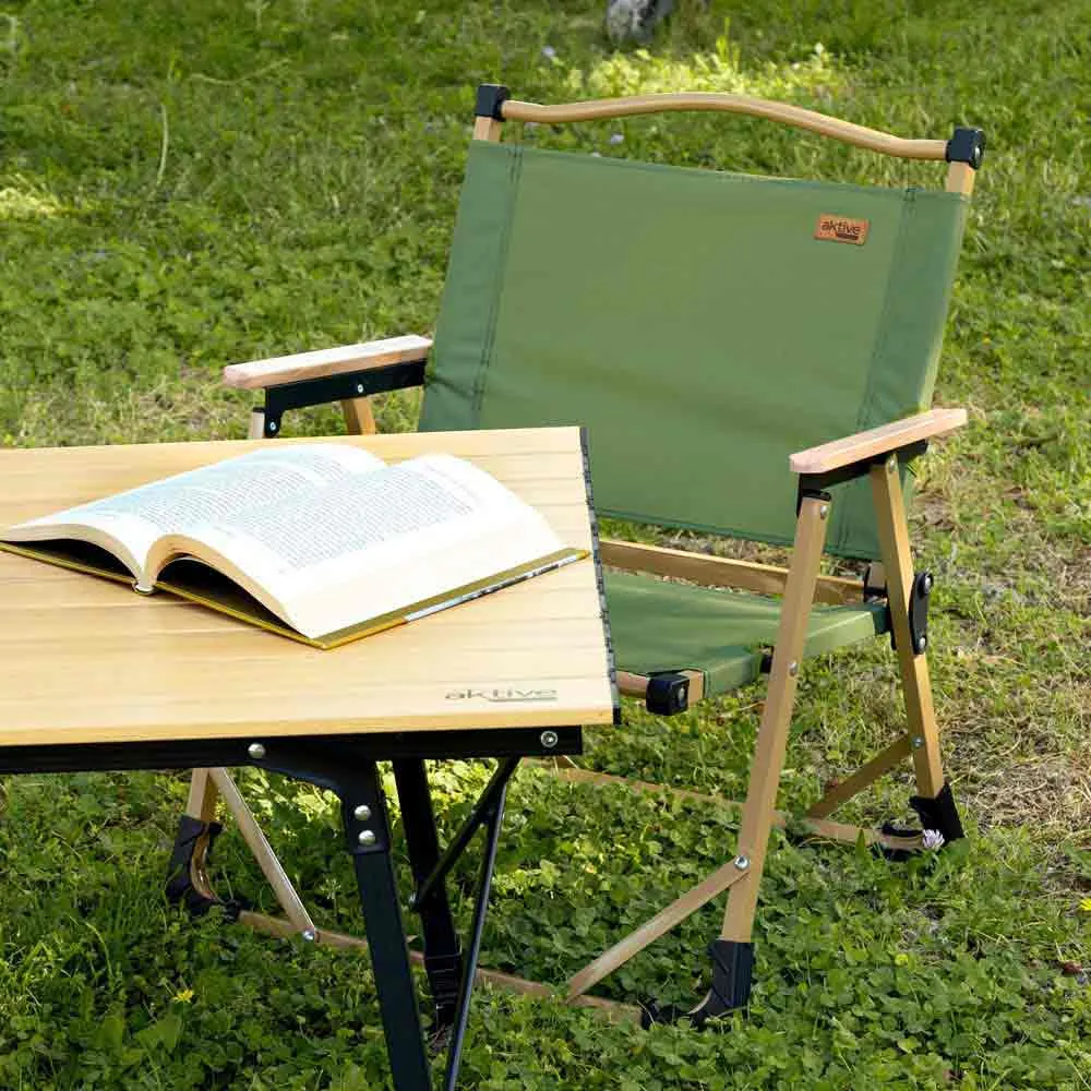 Aktive Glamping 52x45x62 Cm Low Stuhl, Green / brown, One Size Aktive Glamping 52x45x62 Cm Low Stuhl, Green / brown, One Size