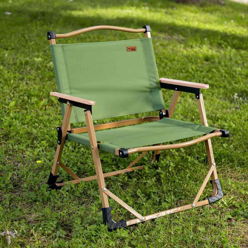 Aktive Glamping 52x45x62 Cm Low Stuhl, Green / brown, One Size Aktive Glamping 52x45x62 Cm Low Stuhl, Green / brown, One Size