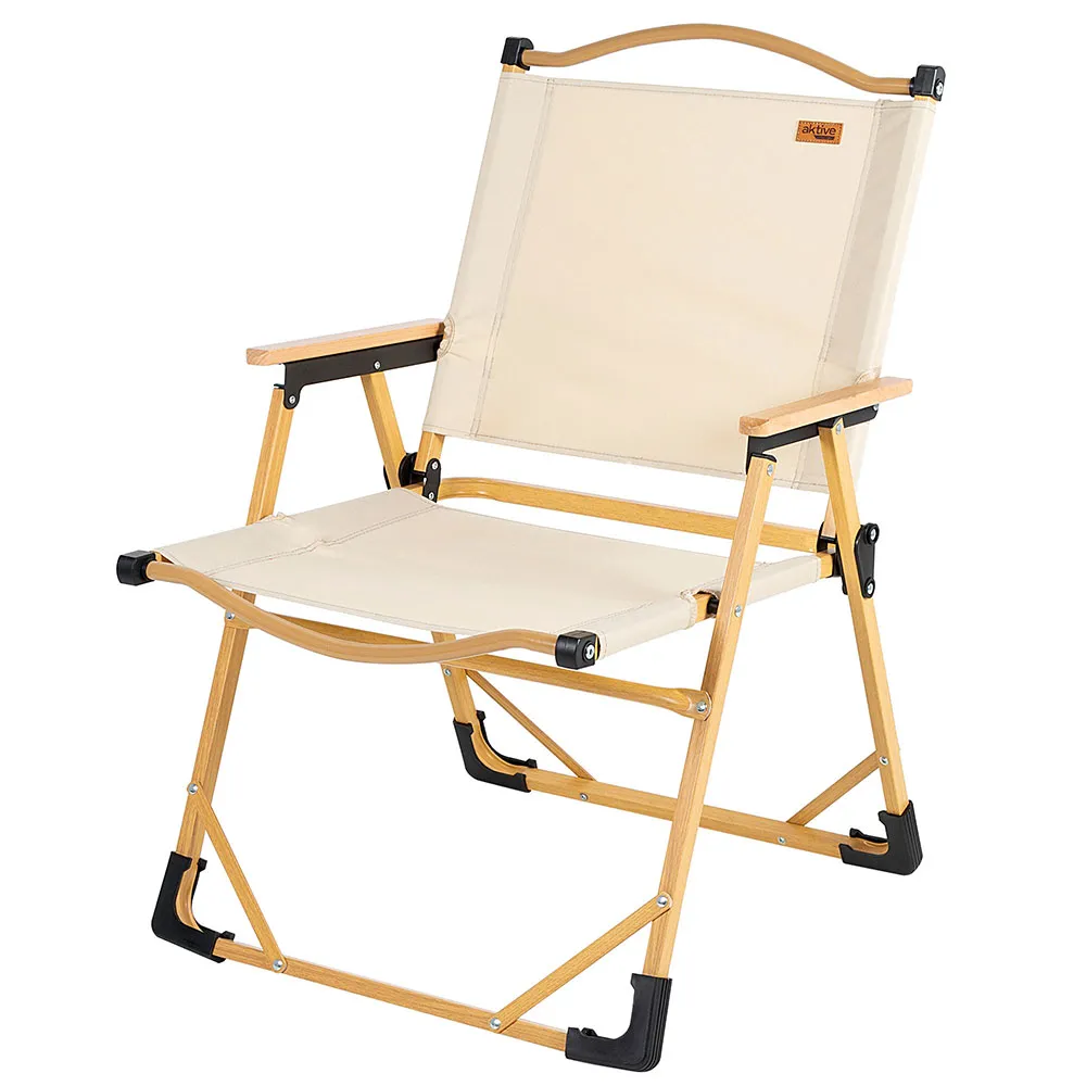 Aktive Glamping Hochklappstuhl, Beige, 61 x 54 x x 40-77cm Aktive Glamping Hochklappstuhl, Beige, 61 x 54 x x 40-77cm