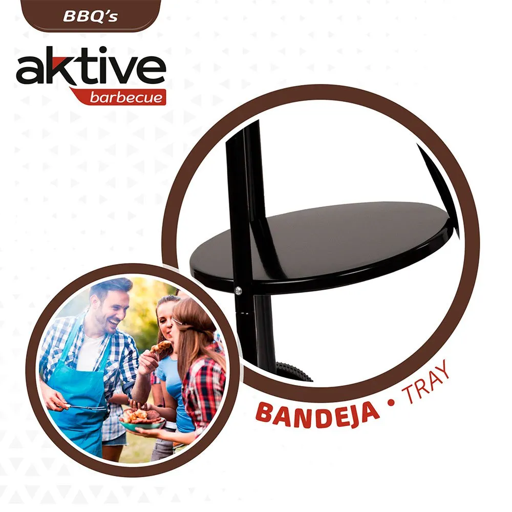 Aktive Grill 3 Beine 42x76.5 Cm, Black, One Size Aktive Grill 3 Beine 42x76.5 Cm, Black, One Size