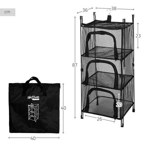 Aktive Hängender Kleiderschrank Organizer 63073, Black, 87 x 38 x 36cm Aktive Hängender Kleiderschrank Organizer 63073, Black, 87 x 38 x 36cm