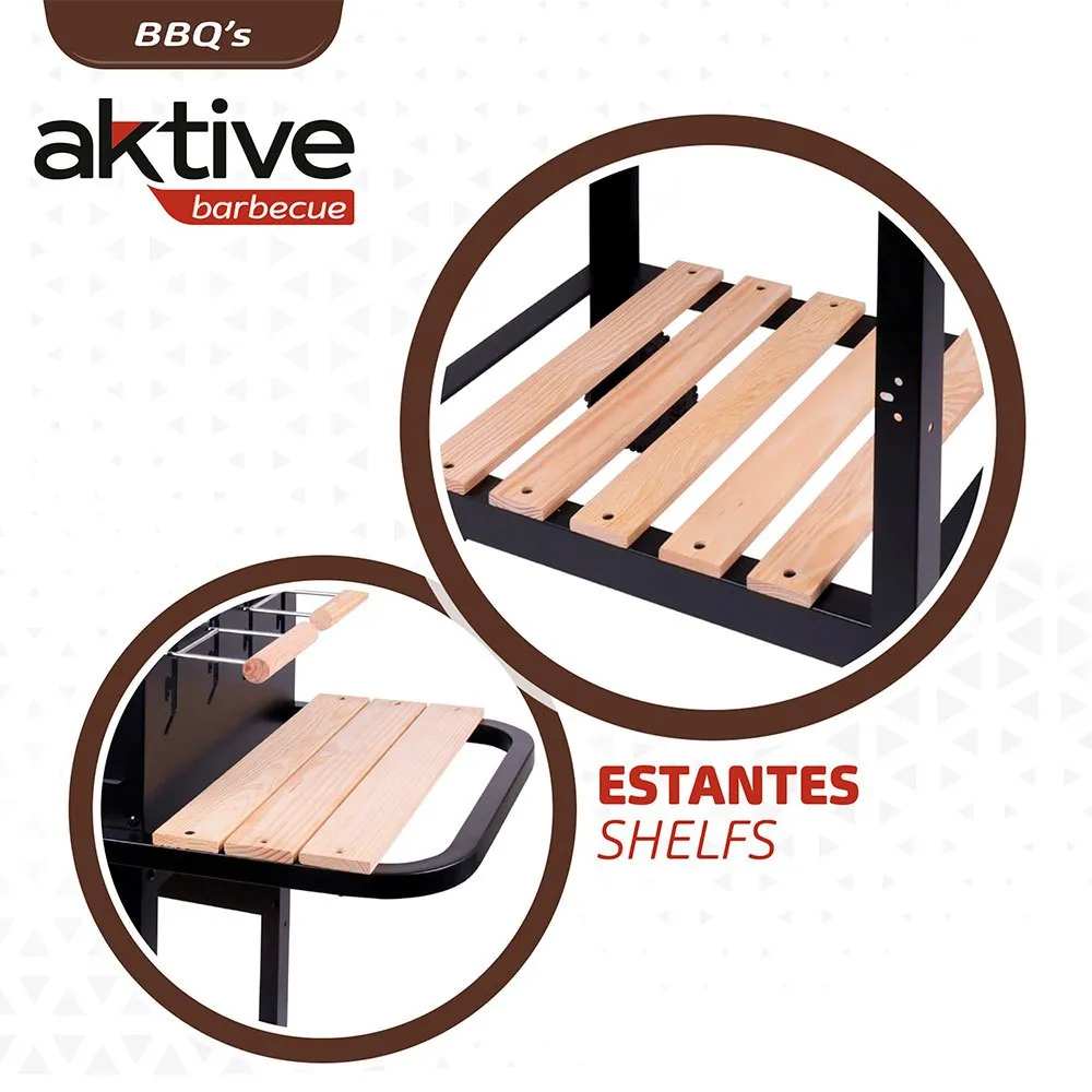 Aktive Holzkohlegrill 100.5x40x88.5 Cm, Black, One Size Aktive Holzkohlegrill 100.5x40x88.5 Cm, Black, One Size
