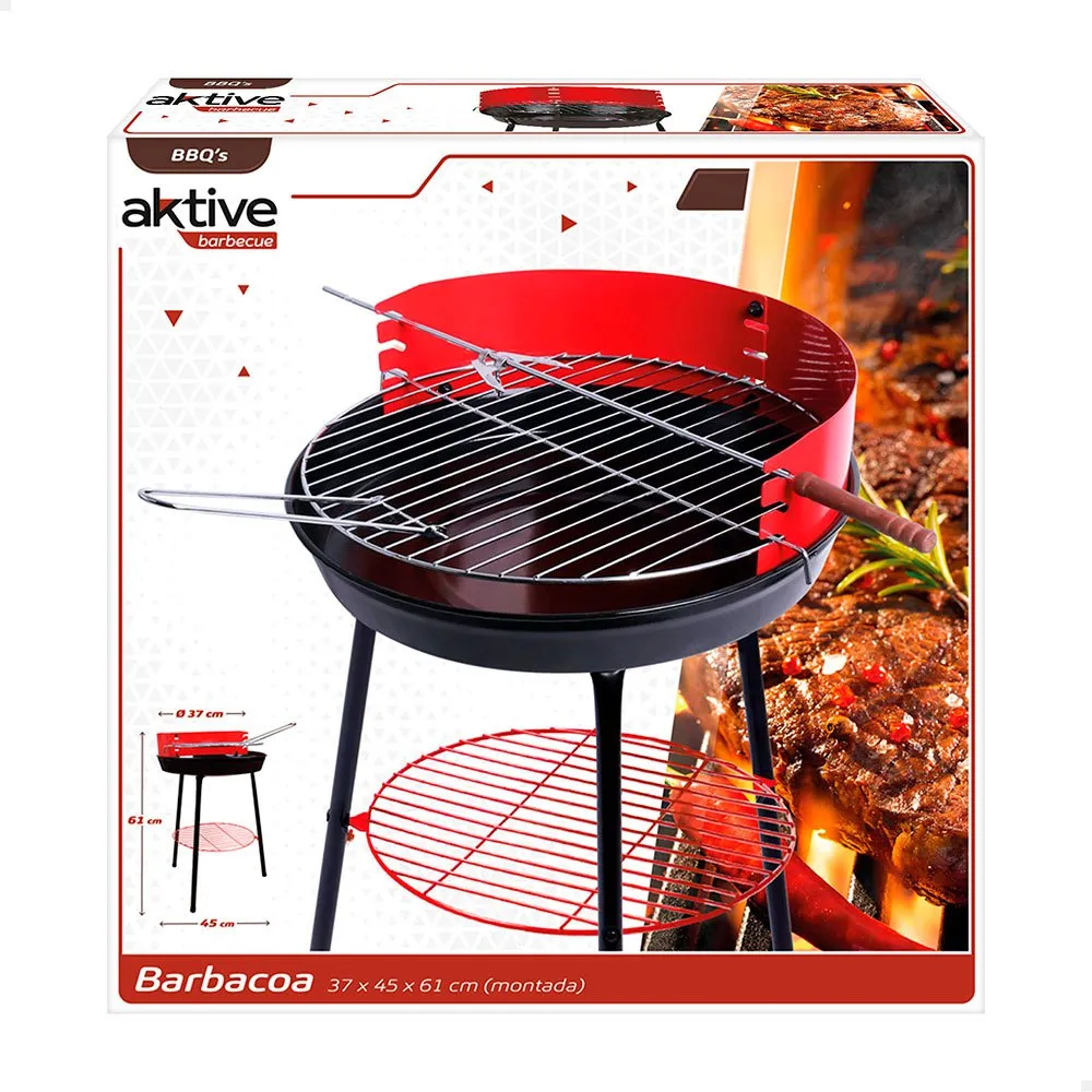 Aktive Holzkohlegrill 36 Cm, Red / black, One Size Aktive Holzkohlegrill 36 Cm, Red / black, One Size