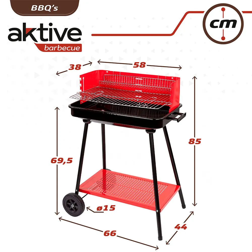 Aktive Holzkohlegrill 66x44x85 Cm, Black, One Size Aktive Holzkohlegrill 66x44x85 Cm, Black, One Size