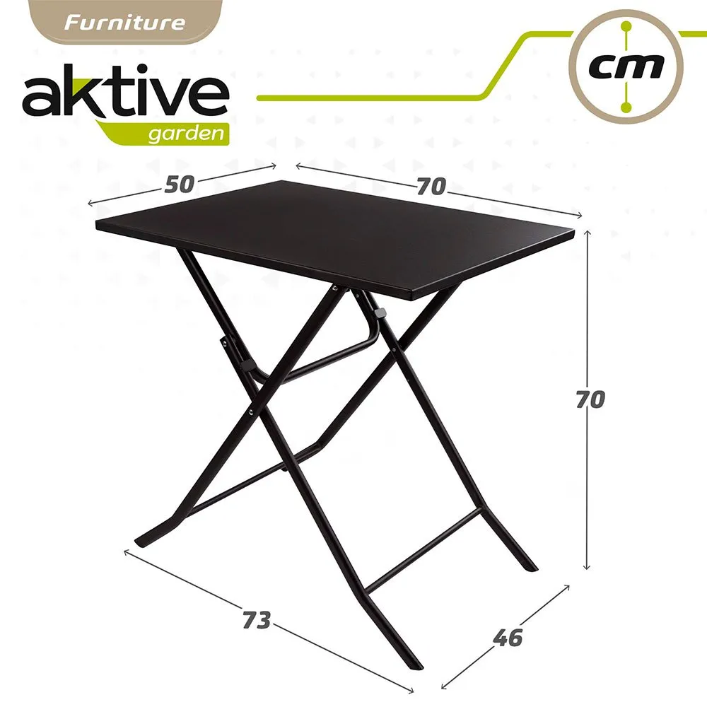 Aktive Jardin Metal 70x50x70 Cm Klapptisch, Black, One Size Aktive Jardin Metal 70x50x70 Cm Klapptisch, Black, One Size