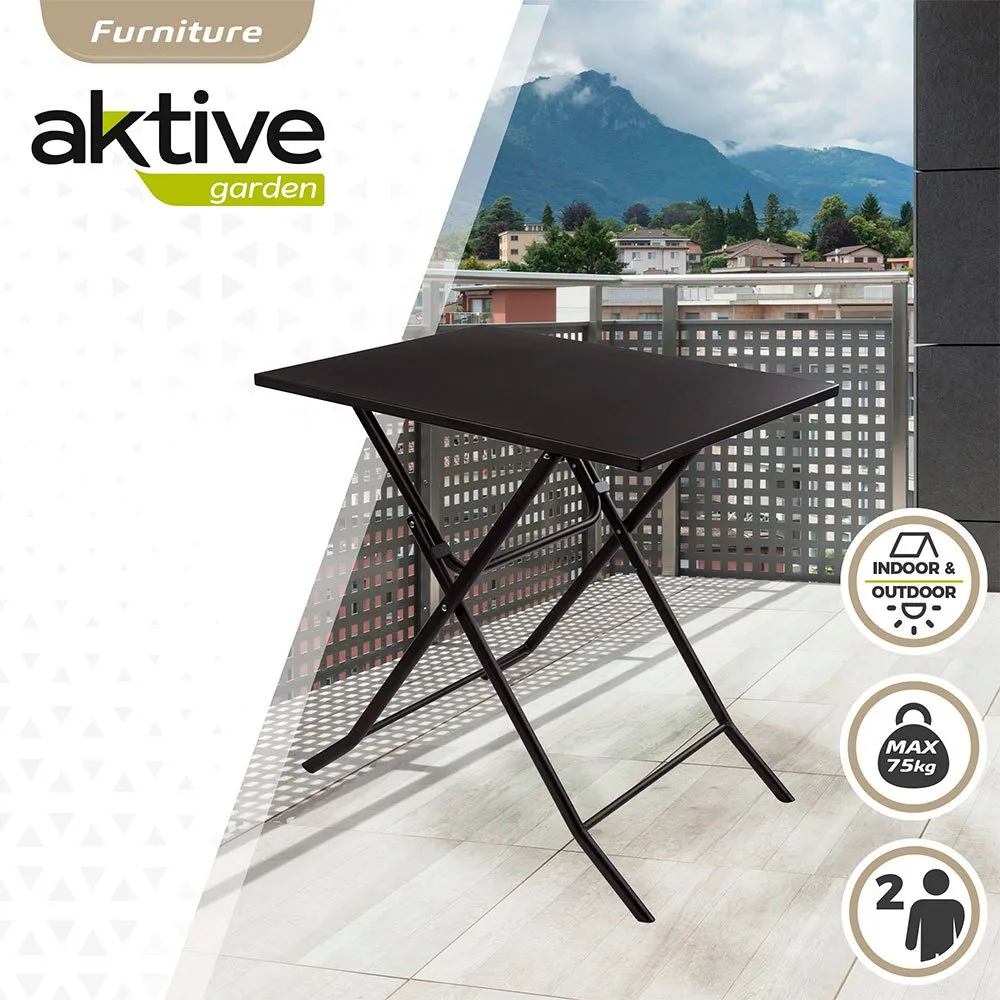Aktive Jardin Metal 70x50x70 Cm Klapptisch, Black, One Size Aktive Jardin Metal 70x50x70 Cm Klapptisch, Black, One Size