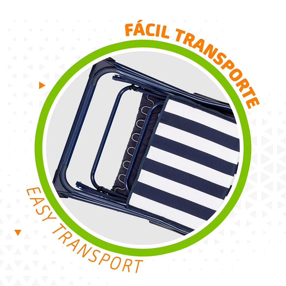 Aktive Klappbare Sonnenliege 5-fach Verstellbar, Navy / white, 59 x 59 x 109cm Aktive Klappbare Sonnenliege 5-fach Verstellbar, Navy / white, 59 x 59 x 109cm