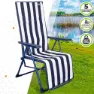 Aktive Klappbare Sonnenliege 5-fach Verstellbar, Navy / white, 59 x 59 x 109cm