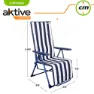 Aktive Klappbare Sonnenliege 5-fach Verstellbar, Navy / white, 59 x 59 x 109cm