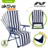Aktive Klappbare Sonnenliege 5-fach Verstellbar, Navy / white, 59 x 59 x 109cm